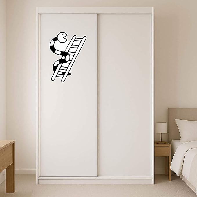 Azeeda 'Snakes & Ladders' White Premium Vinyl Decal Sticker – Waterproof, Durable & Easy to Apply - Ideal for Car Bumpers, Windows, Bins and More (DW00155450)
