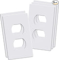Screwless Duplex Wall Plates, 1-Gang Child Safe Outlet Covers, Standard Size 2.92" x 4.68" Hidden Screw Faceplate and Switch Plates (5 Pack, Gloss White)