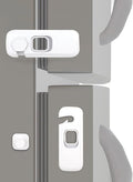 Fridge Child Lock for Refrigerator, Freezer and Cabinet, 2 Pack Adhesive Baby Proof Latches, White