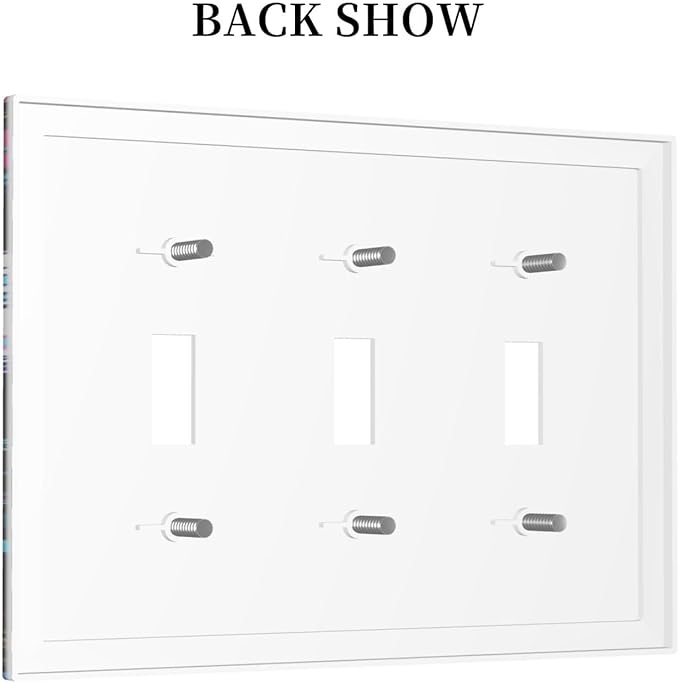 Gamer Video Game Themed Cool Controller Print Decorative Switch Plates 3 Gang Wall Plate Triple Toggle Light Switch Cover Faceplate Electrical Wall Panels for Kids Room Office Decor