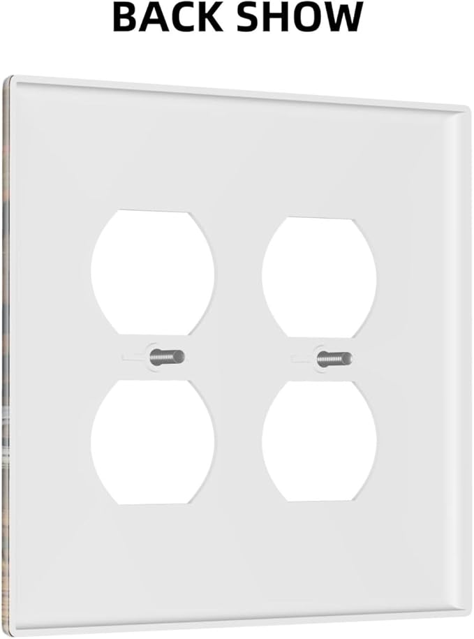 Decorative Outlet Covers Vintage Wooden Daisies Butterflies Floral 2 Gang Decorative Switch Plate Double Duplex Wall Plates Switch Plates and Outlet Covers for Bathroom Farmhouse Decor