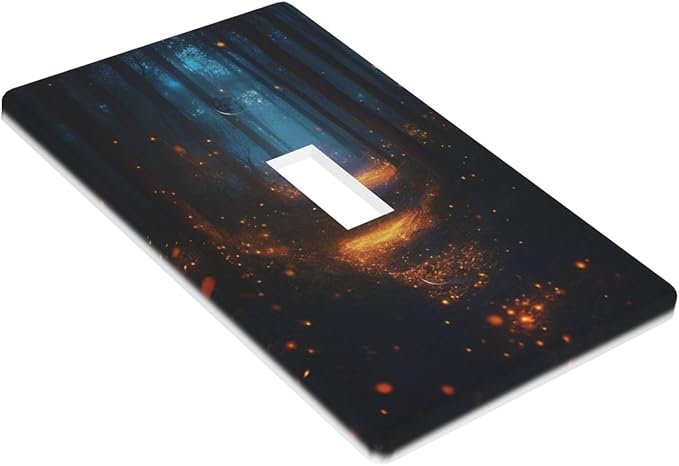 Decorative Art Light Switch Covers Enchanted Glowing Forest Single Toggle Wall Plate Decorative Switchcover Electrical Switchplate for Home Decor
