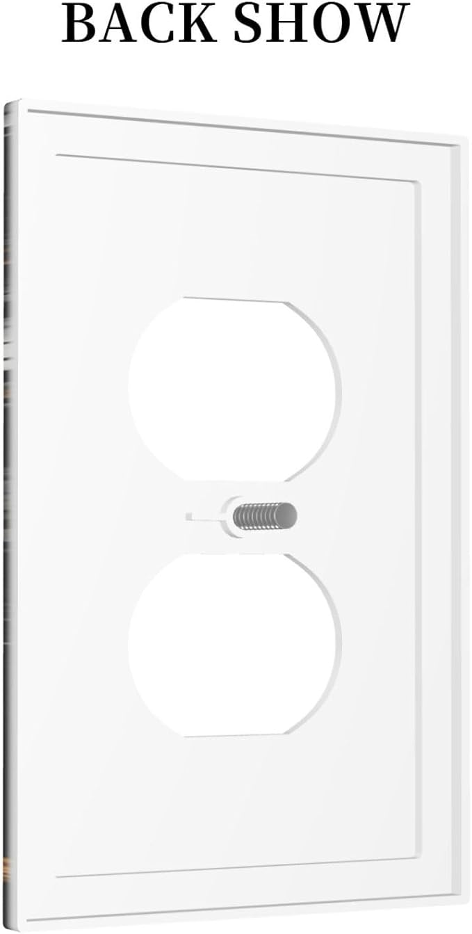 White Black Daisy Wildflower Modern Chrysanthemum Outlet Covers 1 Gang Duplex Light Switch Cover Decorative Switch Plates Electrical Receptacle Faceplate Wall Plate for Bedroom Farmhouse Decor