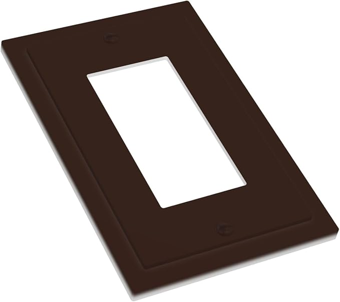 Decorative Walnut Brown 1 Gang Decorator Outlet Light Switch Cover, Electrical Tan Outlet Covers Coffee Matte Brown Electric GFCI Switch Face Wall Plate Jumbo Size
