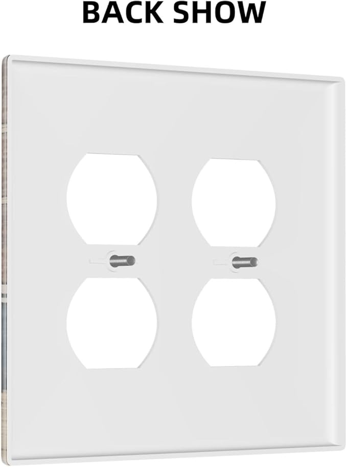 Blue Mountain Range Forest Nature Wilderness Wood Texture Outlet Covers 2 Gang Double Duplex Decorative Light Switch Covers Electrical Wallplates Socket Faceplate for Farmhouse Home Decor