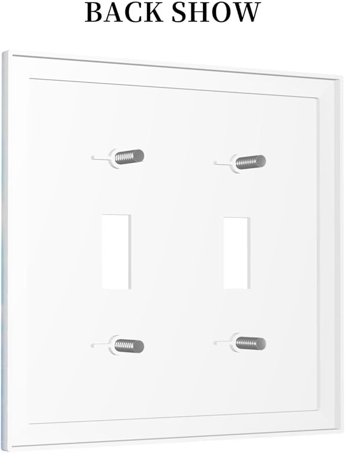 Cute Funny Cartoon Colorful Rainbow Purple/Blue Unicorn Double Toggle Wall Plate Lovely Kid Girl Fantasy Dream Animal Decorative 2-Gang Light Switch Cover Electrical Receptacle Outlet Face Plate Cover