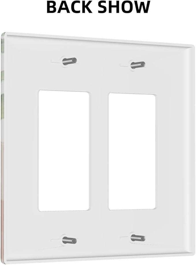 Mid Century Abstract Women Lady Boho Palm Leaf 2 Gang Rocker Decora Light Switch Covers Decorative Unique Dual Outlet Covers Wall Plate Electrical Faceplate Switchplate GFCI for Bedroom Decor