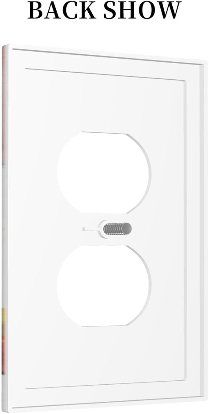 Color Block Floral Still Life Art Red Yellow Blue Abstract Outlet Covers 1 Gang Duplex Light Switch Cover Decorative Switch Plates Electrical Receptacle Faceplate Wall Plate for Farmhouse Bedroom