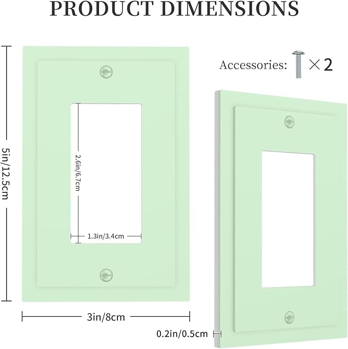 Green Decorative 1 Gang Rocker/Decorator Outlet Light Switch Wall Plate Cover Faceplate Face Switch GFCI Outlet Cover Plate