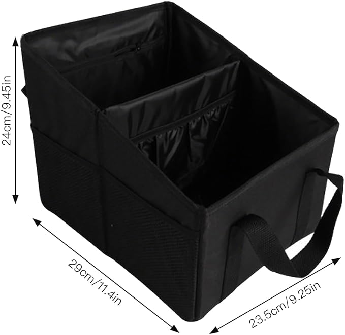 Trunk Organizer - Car Seat Organizer Front or Backseat Organizer for Travel, 16L Waterproof Foldable Car Organizer for SUV & Sedan, 1680D Oxford Polyester (black)