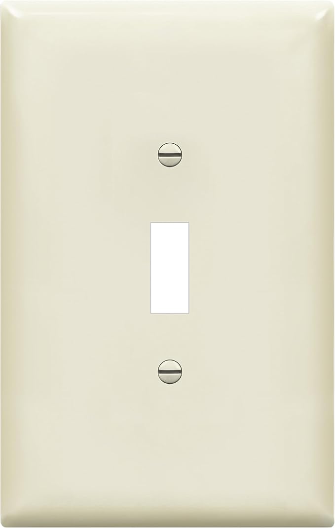 ENERLITES Toggle Light Switch Wall Plate, Gloss Finish, Jumbo Switch Cover, Oversized 1-Gang 5.5" x 3.5", Unbreakable Polycarbonate Thermoplastic, 8811O-LA, Light Almond
