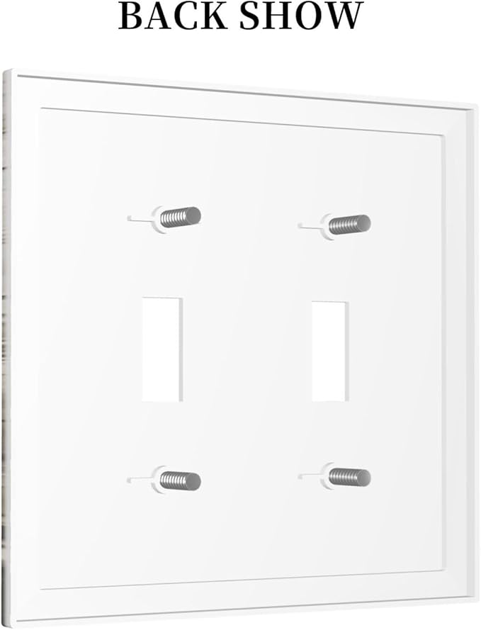 Wildflower Butterfly Grass Dandelion Vintage Wooden Print Decorative Switch Plates 2 Gang Double Toggle Outlet Light Switch Cover Wall Plate Electrical Faceplate for Farmhouse Home Decor
