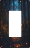 Decorative Art Light Switch Covers Enchanted Glowing Forest 1 Gang Rocker Wall Plate Switchplate Electrical Faceplate for Home Decor