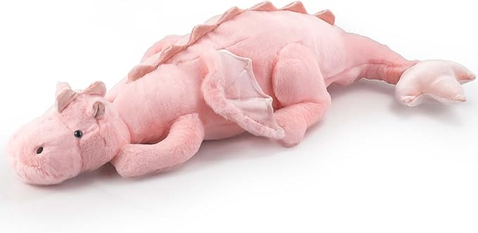 Giant 2026 Weighted Stuffed Animal 10Lbs 35.4", Heavy Soft Dragon Plush Toy, Pink Weighted Dragon Stuffed Animal for Kids and Adults, for Comfort and Relaxation