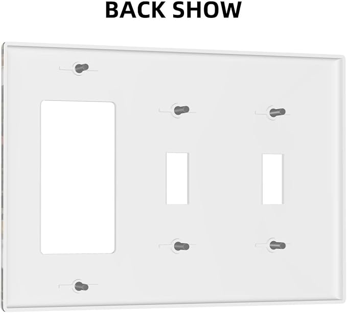 Black Boho Moth Botanic Mushroom 3-Gang 2-Toggle 1-GFCI/Decorator Combination Light Switch Decorative Triple Combo Device Switches/Rocker Outlet Covers and Wall Plate