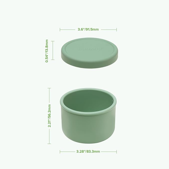 haakaa Mini Round Silicone Baby Food Containers with Lids, BPA-Free Leakproof Stackable Snack Cups, Microwave & Dishwasher Safe, 3-Pack, 5oz