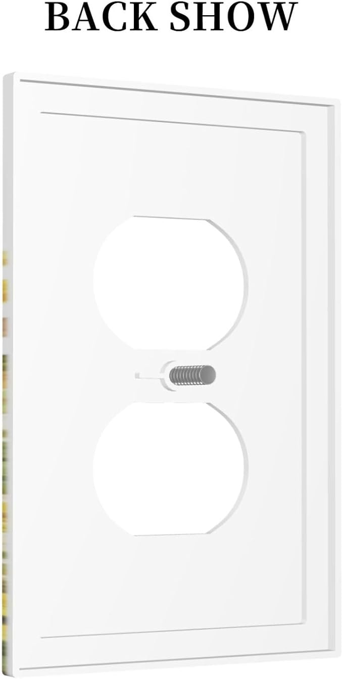 Wildflowers Sunflower Lavender Daisy Floral Outlet Covers 1 Gang Duplex Light Switch Cover Decorative Switch Plates Electrical Receptacle Faceplate Wall Plate for Bedroom Living Room Decor