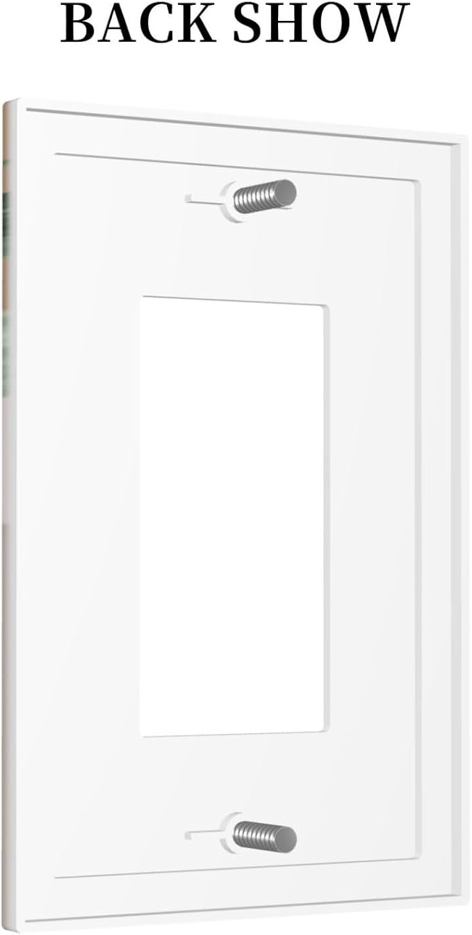 1 Gang Single Decorator/Rocker Wall Plate Mid Vintage Century Bohemian Abstract Minimalist Boho Light Switches GFCI Electrical Device Face Switchplate Plug Cover for Dimmers, Receptacle, USB Outlet