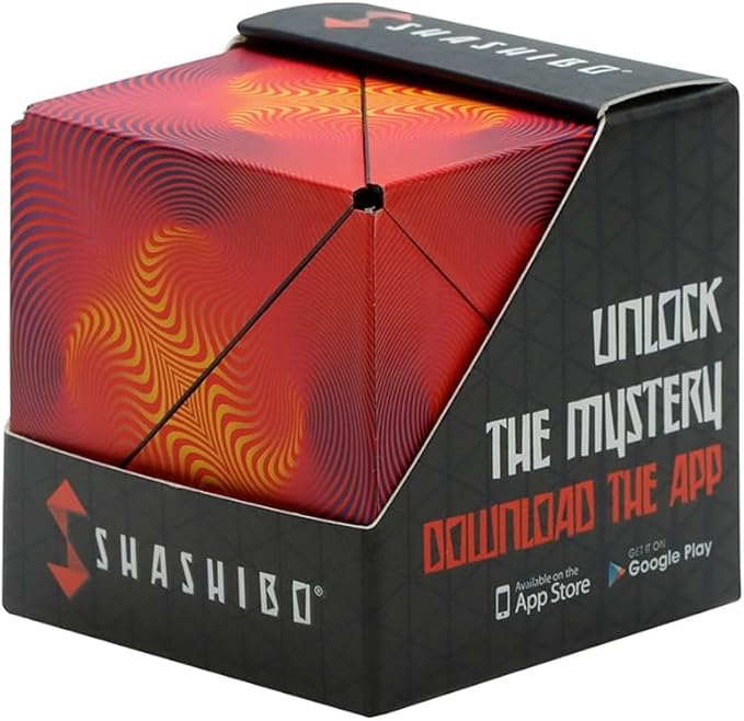 Shashibo Shape Shifting Box - Award-Winning STEM Fidget Toy with Ultra Strong Magnets - Puzzle Cube Transforms Into 100+ Shapes, Perfect Sensory Gift for Kids, Teens, and Adults (Optical Illusion)