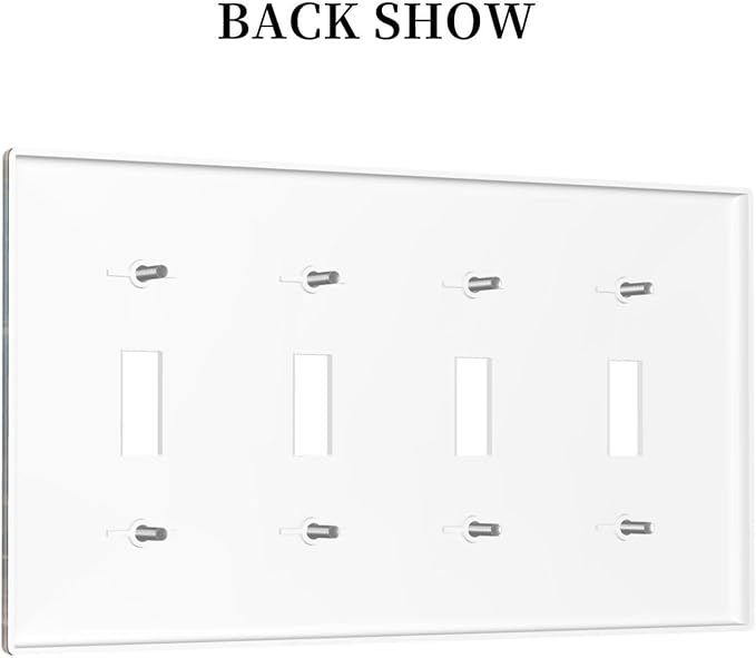 Delicate White Daisy Jars Retro Wood Background Light Switch Covers Quad Toggle Electrical Faceplate 4 Gang Wall Plate Decorative Switch Plates Cover for Farmhouse Home Decor