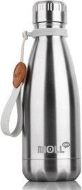 Small Water Bottle-12 oz Stainless Steel Vacuum Insulated Water Bottle for Back to School-Reusable Metal Water Bottle for Kids, BPA Free (Silver)