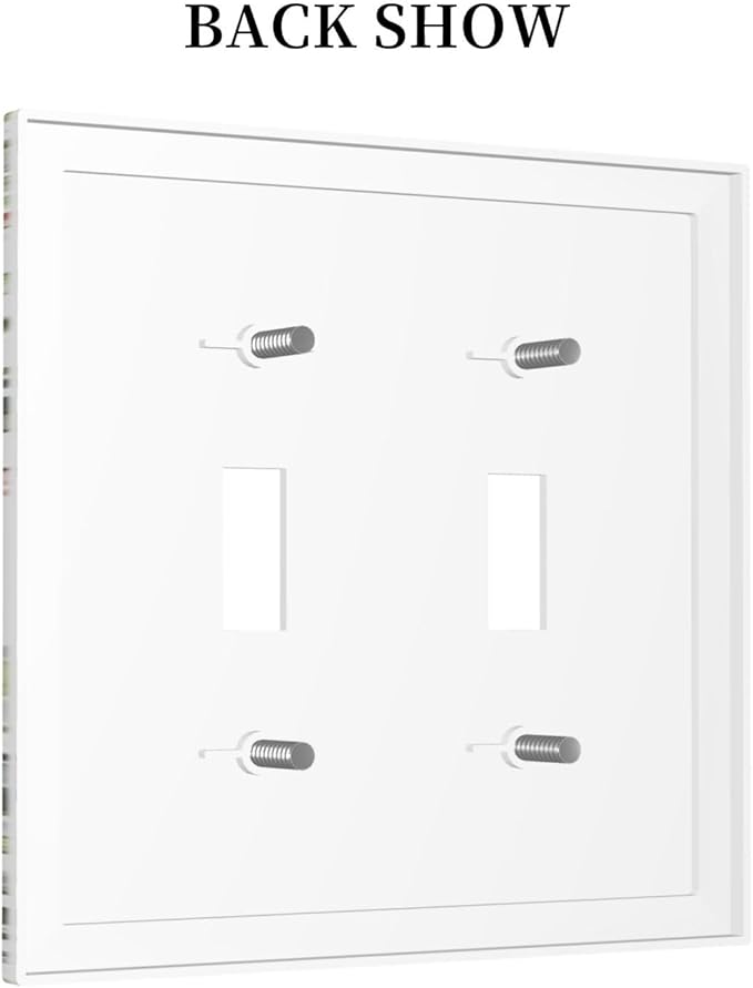 Eucalyptus Sage Green Leaf Plant Floral Decorative Switch Plates 2 Gang Double Toggle Outlet Light Switch Cover Wall Plate Electrical Faceplate for Bedroom Living Room Decor