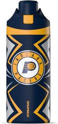 Hydrapeak x NBA Officially Licensed Indiana Pacers Oasis 20 oz Insulated Kids Water Bottle, Stainless Steel Water Bottle Kids with Chug Lid, Push Button