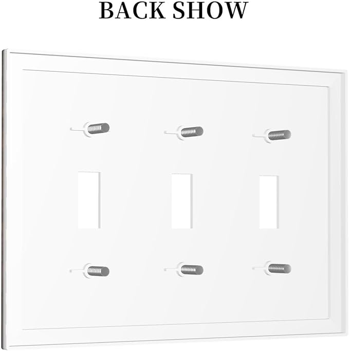 Decorative Light Switch Cover Plate Retro Brown Wood Barndoor 3 Gang Wall Plates for Electrical Outlets Triple Toggle Switch Plate Covers Outlet Covers Faceplate for Farmhouse Decor