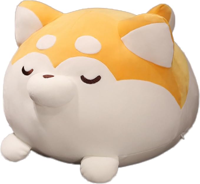 Plush Husky Stuffed Animal Dog Hugging Pillow Cuddly Plushies Toy Huggable Anime Gifts for Kids and Lovers in Birthday, Valentines (Yellow, 12 Inch)