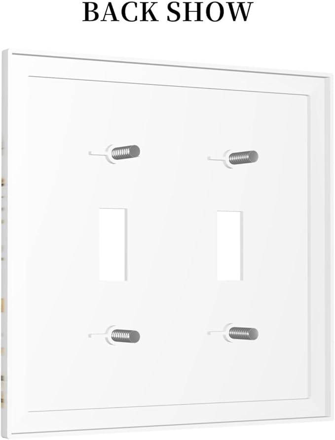 Yellow White Daisy Floral Bee Wild Flower Decorative Switch Plates 2 Gang Double Toggle Outlet Light Switch Cover Wall Plate Electrical Faceplate for Bedroom Living Room Decor