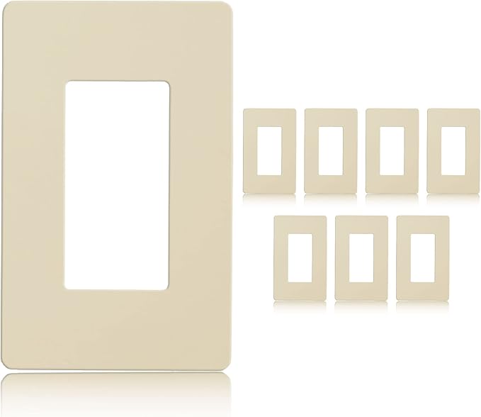 Faith Ivory 1-Gang Screwless Wall Plate (8-pack) | Light Switch Plate or Wall Plate for Electrical Outlet | 1-Gang Wall Plate for Decorator Switches and Receptacles | Heat-Resistant Thermoplastic