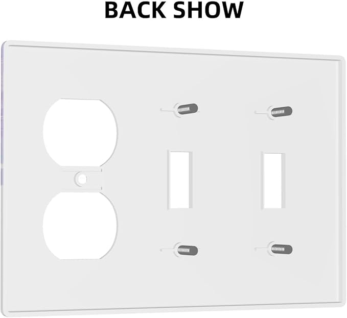 Cat Rainbow 2 Toggle 1 Duplex Receptacle Outlet Cover Wall Plate Decorative 3 Gang Light Switch Covers Electrical Switchplate Home Decorate Faceplat for Bathroom Bedroom Kitchen Room 4.5 x 6.4 Inch