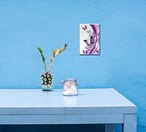 WIRESTER Single Gang Toggle Light Switch Plate/Wall Plate Cover - 2 Tone Purple Butterfly
