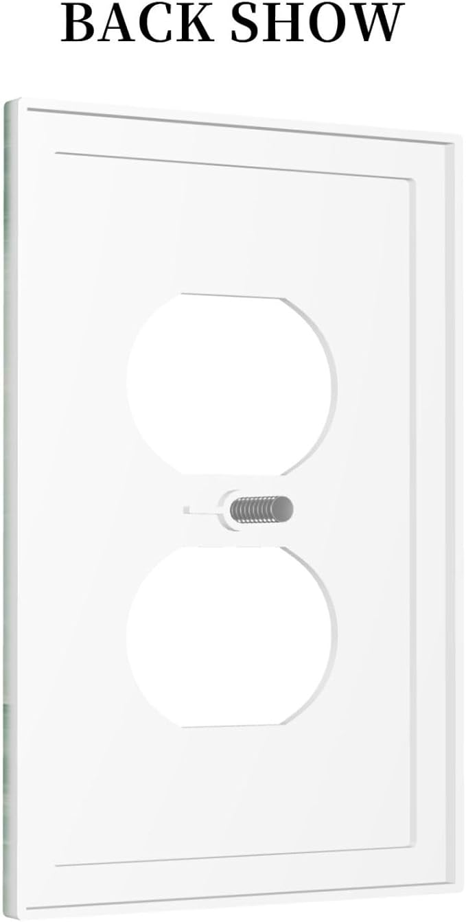Outlet Covers Green Marble Luxury Abstract 1 Gang Duplex Light Switch Cover Plate Decorative Wall Plates Electrical Switchplate Receptacle for Bathroom Bedroom Decor（2 Pack）