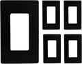 Wall Plates Screwless Design Outlet Covers UL Certified Safe Switch Plate Covers Easy Install & Clean Cover Plates Durable Matte Finish Pack of 5 Black