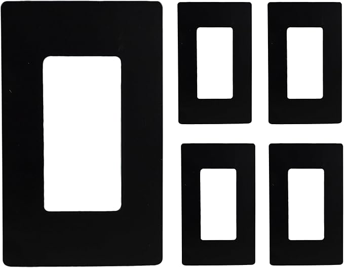 Wall Plates Screwless Design Outlet Covers UL Certified Safe Switch Plate Covers Easy Install & Clean Cover Plates Durable Matte Finish Pack of 5 Black