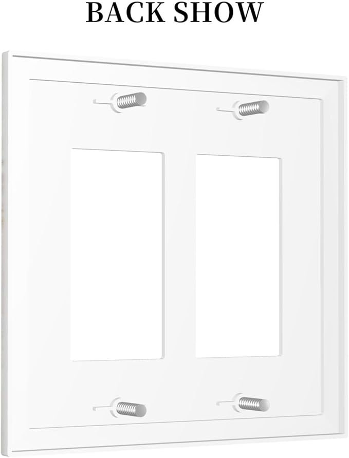 Decorative Outlet Covers Beige Marble Pattern 2 Gang Double GFCI Rocker Electrical Wall Panels Light Switch Cover Plate for living Room Bedroom Decor