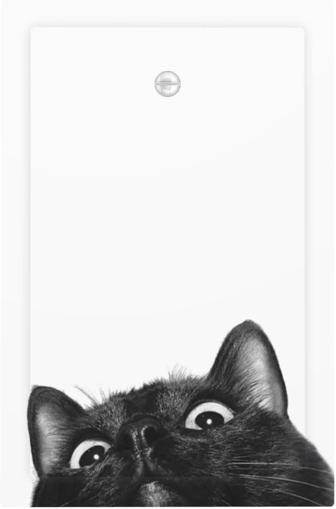 Peeping Black Cat Cute Animals Light Switch Cover Plate 1 Gang No Device Blank Electrical Wall Plates Faceplate Decorative Switch Plate for Kids Room Home Decor