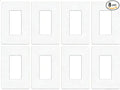 ZEFTV 8 Pack Screwless Decorator Wall Plates 1-Gang Switch Outlet Electrical Cover Plate Unbreakable Thermoplastic Faceplate for Decorative Receptacle Outlet Switch, White