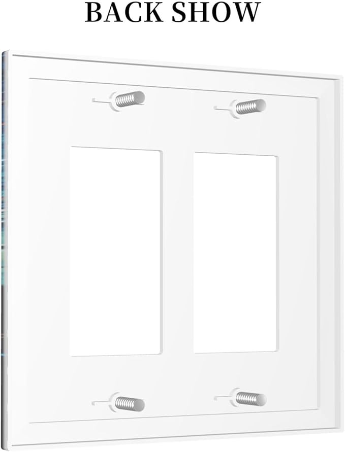 Decorative Outlet Covers Abstract Starry Night Style 2 Gang Double Rocker Light Switch Cover Plate Electrical Switch Plate Cover Decorate GFCI Wall Plate for Home living Room Decor