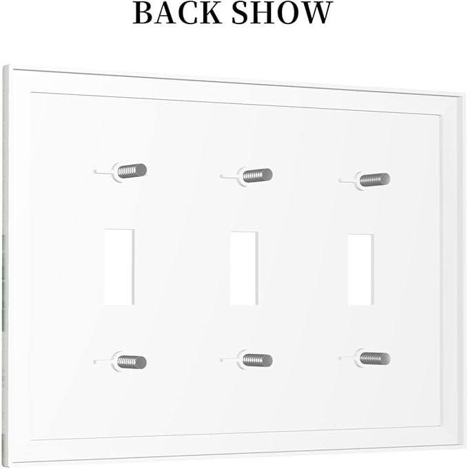 Decorative Light Switch Cover Plate Boho Green Monstera Leaf Inspirational Quotes 3 Gang Wall Plates for Electrical Outlets Triple Toggle Switch Plate Covers Outlet Covers Faceplate