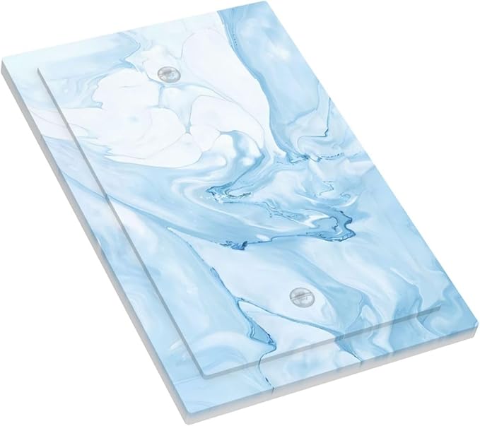 Navy Blue Sea Waves Spilled Ink Marble Simplicity Print Light Switch Cover Plate 1 Gang No Device Blank Electrical Wall Plates Faceplate Decorative Switch Plate Covers for Bathroom Living Room Decor