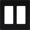 TG Screwless Decorator Wall Plates Child Safe Outlet Covers, Size 2-Gang 4.50" H x 4.55” L, Unbreakable Polycarbonate Thermoplastic, UL Listed, Glossy, Black (1 Pack)