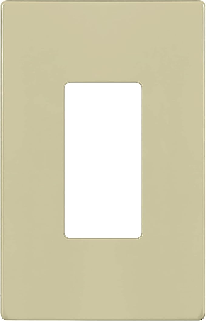 ENERLITES Screwless Decorator Wall Plate Child Safe Outlet Cover, Gloss Finish, Medium Size 1-Gang 4.88" H x 3.11" L, Unbreakable Polycarbonate Thermoplastic, SI8831M-I, Ivory
