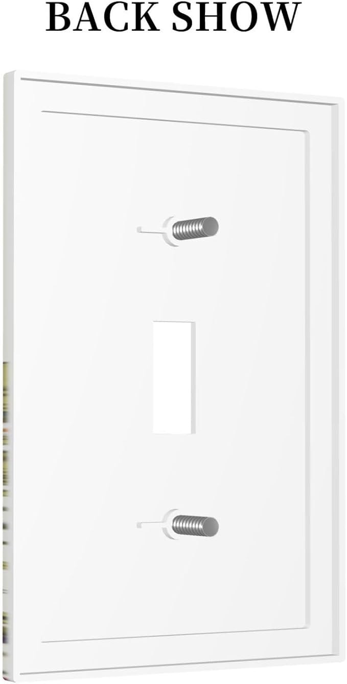 Country Rustic Colorful Flowers Floral 1 Gang Toggle Light Switch Plate and Outlet Cover Spring Garden Botanical Plant Wildflower Blossom Decorative Single Toggle Switch Face Socket Plug Wall Plate