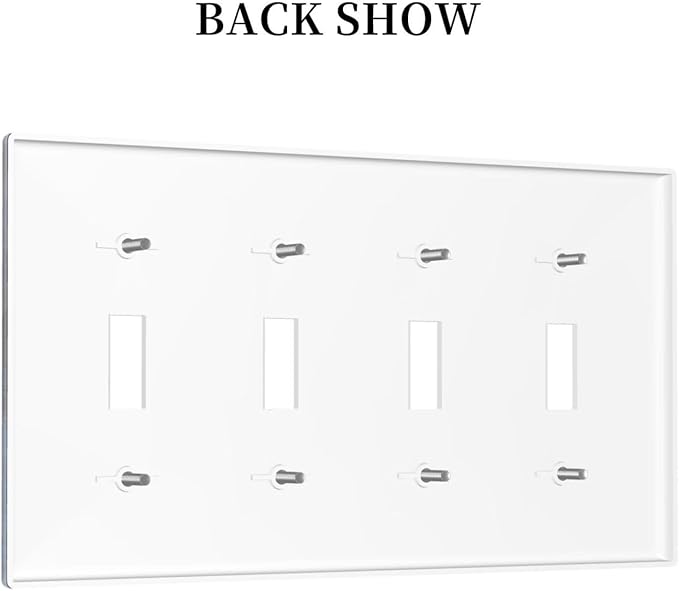Snow Mountain Aurora Waterfalls Rivers Forest Light Switch Covers Quad Toggle Electrical Faceplate 4 Gang Wall Plate Decorative Switch Plates Cover for Bedroom Living Room Decor