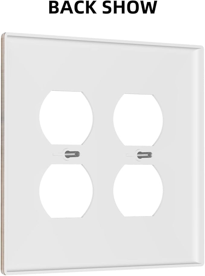 Outlet Covers Natural Wood Brown Wooden Planks 2 Gang Double Duplex Decorative Light Switch Covers Electrical Wallplates Socket Faceplate For Farmhouse Cabin Decor