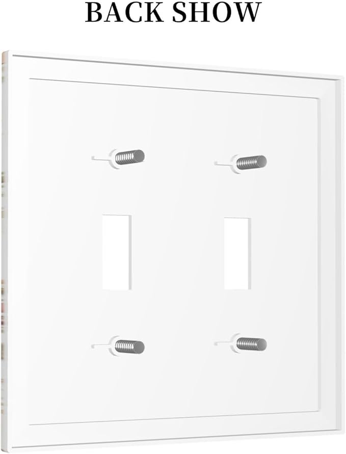 Decorative Switch Plates Butterfly Floral Boho Multicolor Flower Leave 2 Gang Double Toggle Outlet Light Switch Cover Wall Plate Electrical Faceplate for Bed Room living Room Decor