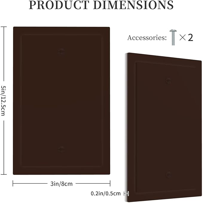 Coffee Brown Decorative 1 Gang No Device Blank Wall Plate Blank Light Switch Cover Switchplate Electric Unused Faceplate Covers