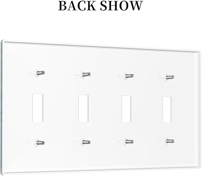 Window View Coastal Lemon Tree Mediterranean Landscape Light Switch Covers Quad Toggle Electrical Faceplate 4 Gang Wall Plate Decorative Switch Plates Cover for Bedroom Living Room Decor